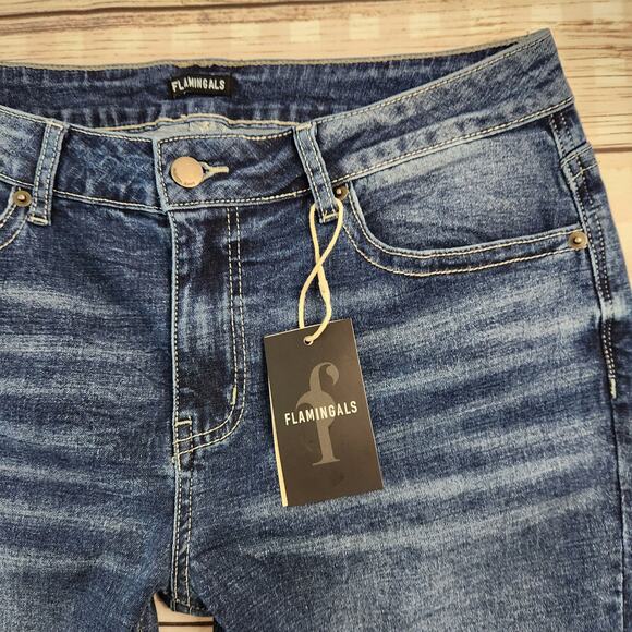 Flamingals Flare Women's Size XL Denim Jeans New With Tags - Picture 7 of 9